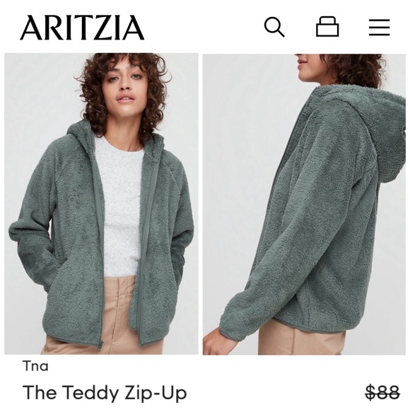 Tna Sz XXS The Teddy Zip-Up from Aritzia in Sage Green - Picture 15 of 15